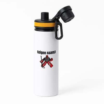 Hacebo® - ijshockey keeper met eigen naam waterfles met draaidop oranje - Ijshockey - atleten - iemand die houdt van ijshockey - verjaardag - cadeau - kado - water fles - 850ML