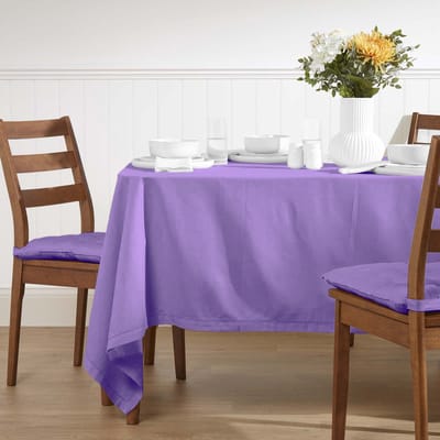 Homescapes tafelkleed paars - 137 x 137 cm, 100% katoen