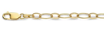 Mori Gold Filté 6,0mm brede armband, Anker met Gedraaide schakels, goud gevuld 1/20