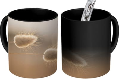 Magische Mok - Foto op Warmte Mokken - Koffiemok - Hazestaartgras - Graanharen - Zonlicht - Magic Mok - Beker - 350 ML - Theemok