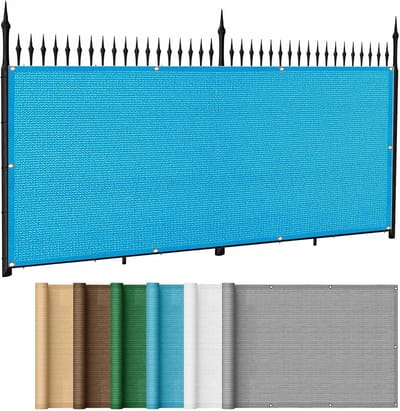 Balkonscherm - Inkijkbescherming Windscherm - Privacy op Balkon - Dubbele Versterking - 90 x 1000 cm - Blauw