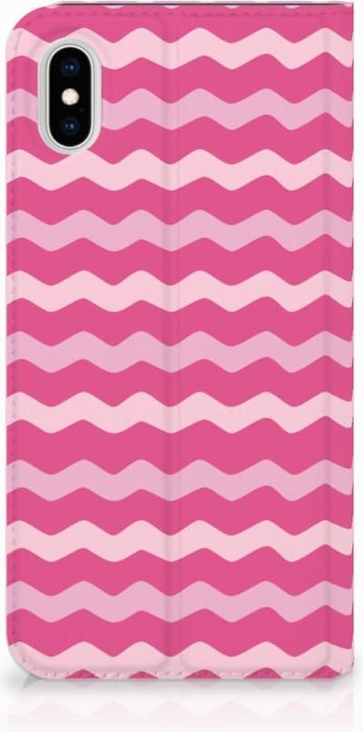 Apple iPhone Xs Max Hoesje met Magneet Waves Pink