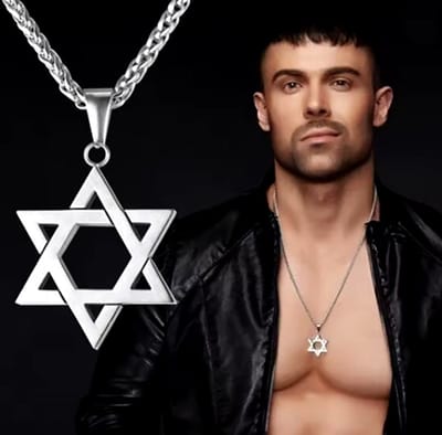 Actie4you® - Davidster Kruis Ketting - Joodse ketting - Davidster - Kruis Davidster - Hexagram Ketting - Culturele sieraden – Ketting met Hanger - Zilver Kleurig