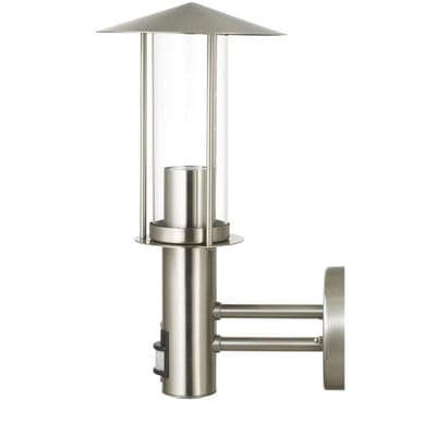 Licht-Erlebnisse - Arthur - Wandlamp - met Bewegingssensor - IP44 - E27 - van - Roestvrij staal glas - in - zilver