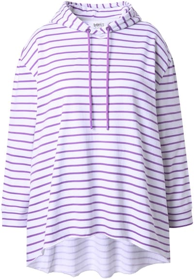 Angel of Style - Dames - Hoodie A-lijn strepen capuchon - Sneeuwwit - Maat 42+