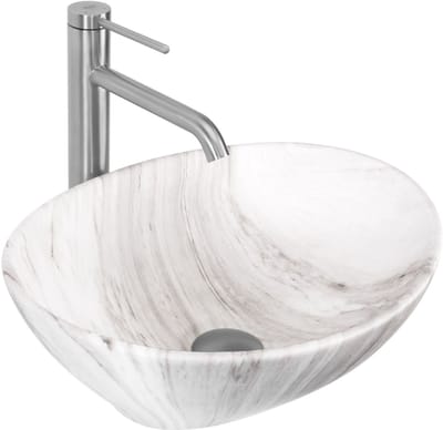Rea Sofia Ash Matt Opzetwastafel Wit 41X34,5X15Cm