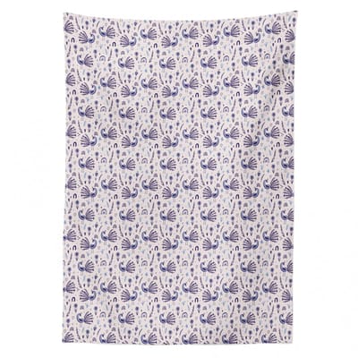 ABAKUHAUS Tafelkleed – Pauw Kerst – 140x240 cm – parel indigo/babyblauw