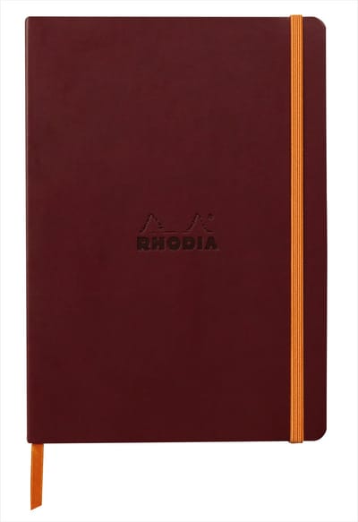 Rhodia Softcover Notitieboek – A5 – 80 Bladen – Gelijnd – Ivoorkleurig Papier 90 g/m² – Met Elastieksluiting - Burgundy
