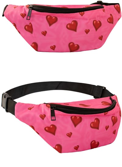 Heuptasje hartjes roze