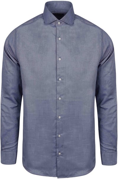 Steppin' Out Overhemd Oxford Melange Blauw - Maat M - Heren - Casual Shirt