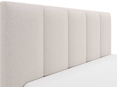 Vente-unique Bed met opbergruimte stof beige 180 x 200 cm (Super King Size Bed)