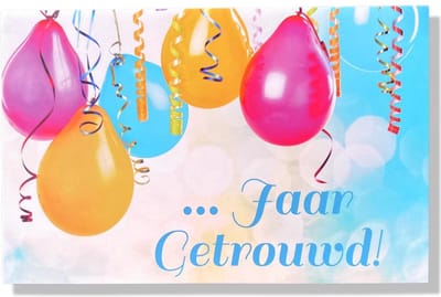 ... jaar Getrouwd! Luxe invulhuwelijk wenskaart ... jarig jubilieum - 12x17cm - Gevouwen kaart inclusief envelop - Huwelijkskaart