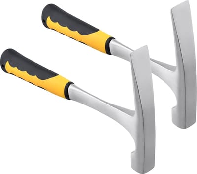 2-Pack 24oz Geologische Hamer met Platte Kop en Antislip Handvat, Ideaal voor Mijnbouw en Prospectie, Shock-absorberende Grip voor Professioneel Gebruik
