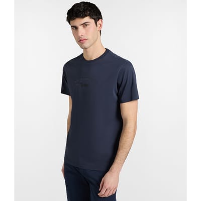 t-shirt logo vintage man blauw