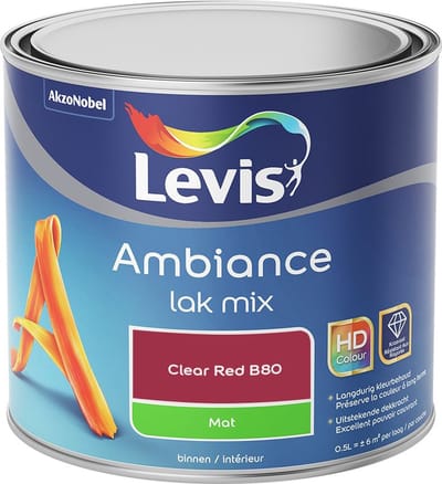 Levis - Ambiance Lak Mat Mix - Clear Red B80 - Mengverf - 0,5 L