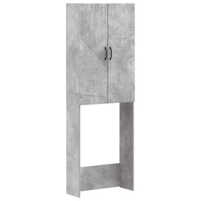 vidaXL - Toiletkast - HAARLEM - Betongrijs - 66 - x - 25,5 - x - 190 - cm - Bewerkt - hout