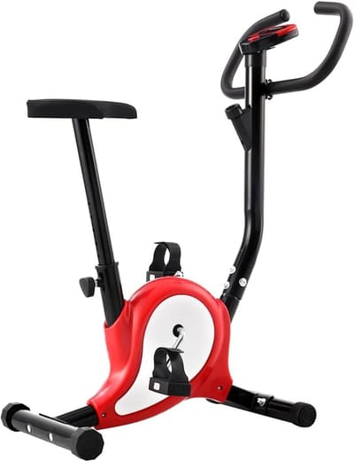 Hometrainer met riem - Fitnessfiets binnen - Cardio training - LCD prestatie display - 64 x 41 x 101 cm