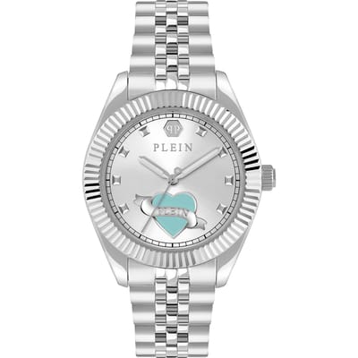 Philipp Plein Plein Valentine PW2BA1125 Horloge - Staal - Zilverkleurig - Ø 38 mm