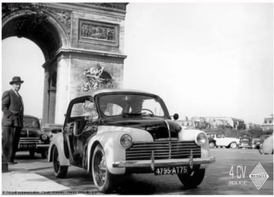 Metalen Bord 20x30 cm Renault 4CV Police
