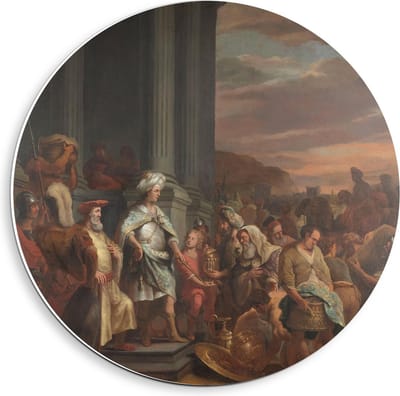 KuijsFotoprint - Schilderij - Oude Meesters Cyrus Overhandigt Schat Uit Jeruzalem. Ferdinand Bol - Groen, Bruin En Rood - 40 X 40 Cm