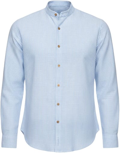 OMBRE Overhemd - Regular Fit - Katoen - Lange Mouw Blauw S