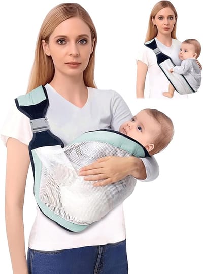Ergonomische Zijdelingse Babydrager voor Baby's van 0 tot 36 Maanden en Peuters tot 20 kg - Groen