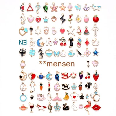 JeiibrZui Bedel - Bedelset - Stijlvol En Creatief Ontwerp Met Unieke Betekenis - 100 Stuks - Voor Dsi-Het-Zelf Sieraden Enkelbandjes Armbanden Kettingen Geëmailleerd Goud