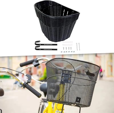 Fietsmand Voor - Fietsmand Kinderen - Boodschappen Vervoeren - Afneembare Houder - 24 cm x 33.5 cm - Zwart