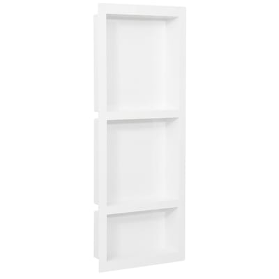 vidaXL - Douchenis - met - 3 - vakken - 41x99x9 - cm - hoogglans - wit