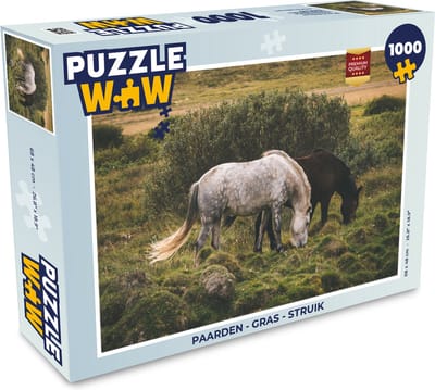 Puzzel Paarden - Gras - Struik - Legpuzzel - Puzzel 1000 stukjes volwassenen
