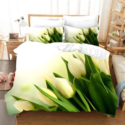Bloem Tulp Elegant Bloemen 3d Dekbedovertrek voor Vrouwen Cadeaus Luxe Moederdag Warme Cadeaus voor Slaapkamerdecoratie Queen King Size 135x200cm 2pcs