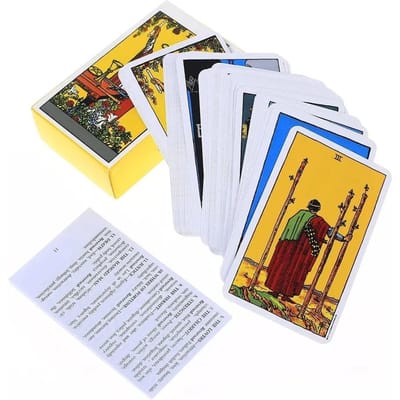 78 Delige Engelse Tarot Kaarten Deck Orakel Divinatie Spel voor Beginners Persoonlijk Gebruik Kerstcadeau Voorspellings Bordspel yellow