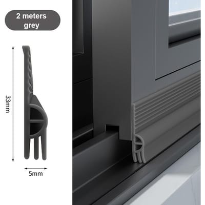 TPE Schuifraam Afdichtstrip Zelfklevend Drievoudige Geluidsisolatie Winddicht Anti-Koude Deur Onder Flexibele Weerstrip Tape 2M