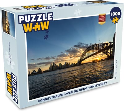 Puzzel Zonnestralen over de brug van Sydney - Legpuzzel - Puzzel 1000 stukjes volwassenen