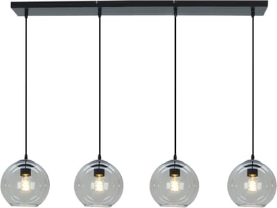 Olucia - GIADA - Hanglamp - Grijs / Zwart - 4L - Vorm: Rechthoek