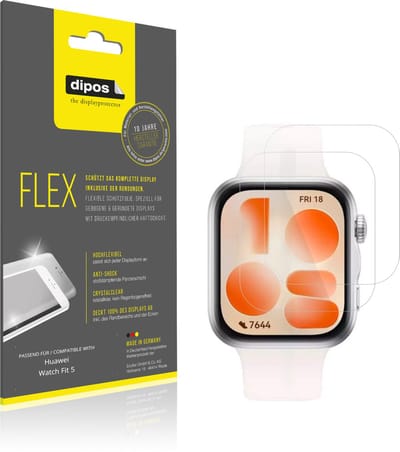 dipos – 2x Beschermfolie geschikt voor Huawei Watch Fit 5 | 3D Full Cover Screenprotector | 100% Passend