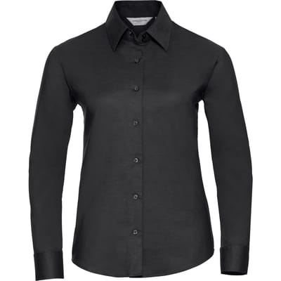 Russell Collection Dames/Dames Oxford Overhemd Met Lange Mouwen (Zwart)