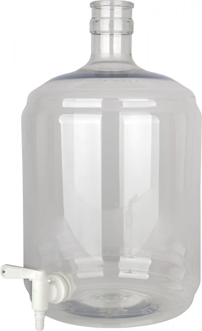 Gistingsfles PET 12 liter met kraan 5/16 - 7/16