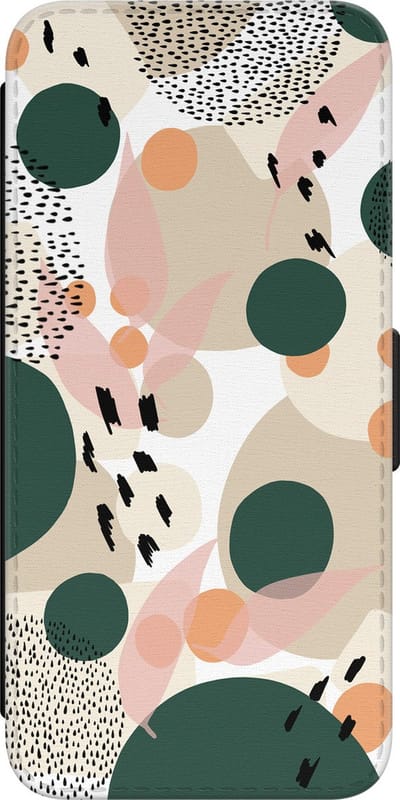 Leuke Telefoonhoesjes - Hoesje geschikt voor Samsung Galaxy S23 bookcase leer - Abstract print - Abstract print - Wallet Case met pasjeshouder - Print / Illustratie - Beige