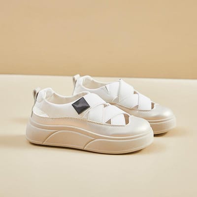 Zomer Witte Schoenen Nieuwe Stijl van Vrouwelijke Studenten' Hoogteverhogende Ademende Sportschoenen Casual Schoenen 40 white