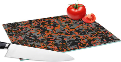 Glazen Snijplank - 28x20 - Roest - Camouflage - Patroon - Rustiek - Snijplanken Glas