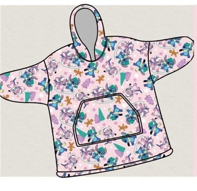 Disney Lilo & Stitch Hoodie Fleece deken, Rainbow - Kind (One Size ) - Polyester