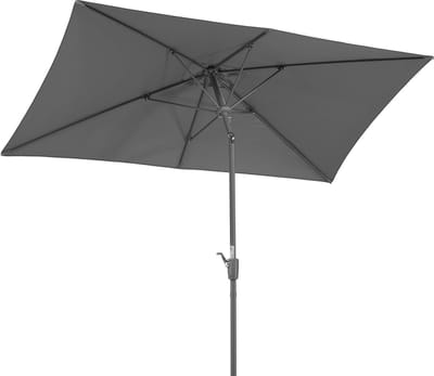 Rechthoekige Parasol 270 x 150 cm - Grijs - 6-delige Set voor Tuin en Terras