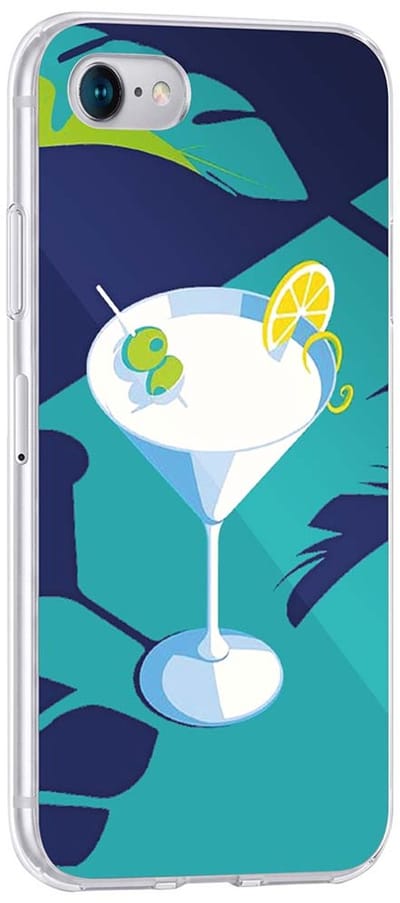 Bigben Connected, Hoesje geschikt voor iPhone SE 2022/SE/8/7/6S/6 - Hybride met Geprinte Patronen, Blauw