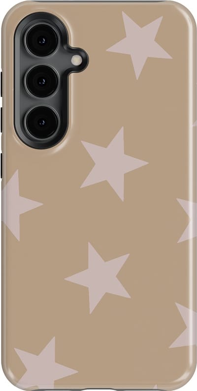 DripCase Hoesje Samsung Galaxy S24 | Sterren Design | Magnetisch Opladen | 2-in-1 Ontwerp | Stars Backcover Mocha Blush