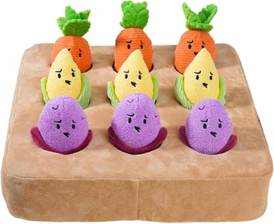 Hondenspeelgoed Wortel - Snuffelmat Neuswerk - Mentale Stimulatie - Interactieve Puzzel - 30x30x7cm - Bruin