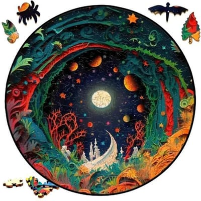 Aardse Scenery Rond Puzzel Kunst Onderscheidend Vormgegeven Stukken Speelgoed ideaal voor Volwassenen Kerstmis verjaardag Landschapsvorming Cadeau W14405WW-