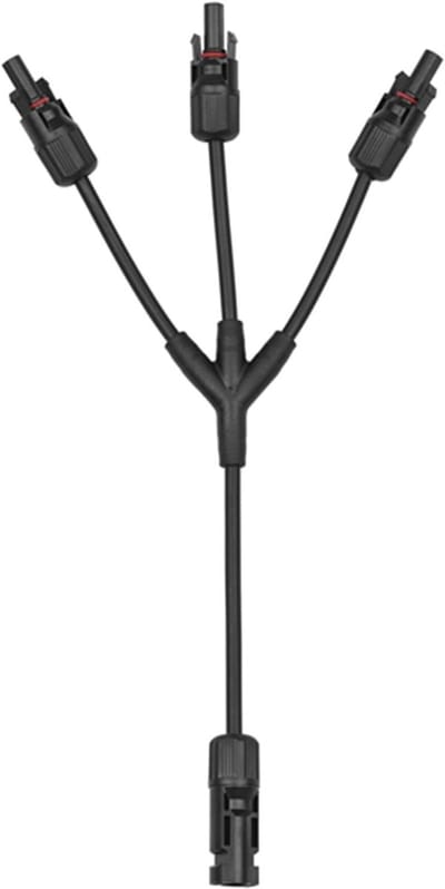 Zonne-energie Connectoren - Paneel Koppelingen - Energie Overdracht - IP67 Waterdicht - 3-Weg - Zwart