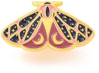 Pin vlinder, maan, nachtvlinder, mot, insect, natuur, emaille pin, broche, kledingspeld