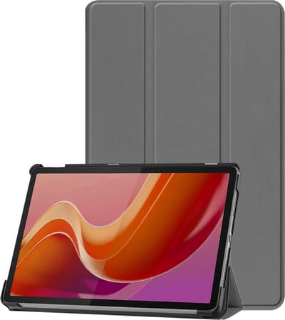 Hoesje - Geschikt voor Lenovo Tab M11 (11 inch) - Dun & Stevig - Trifold Bookcase - Hard Cover - Hardcover Book Case - Tablet Hoes - Grijs